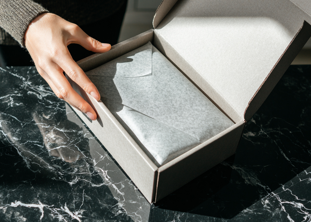 E-commerce glassine packaging enhancing unboxing experience